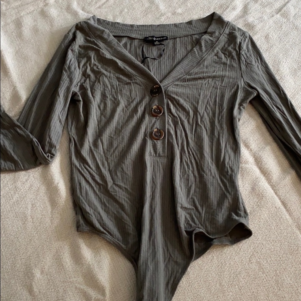 Long sleeve button up body suit